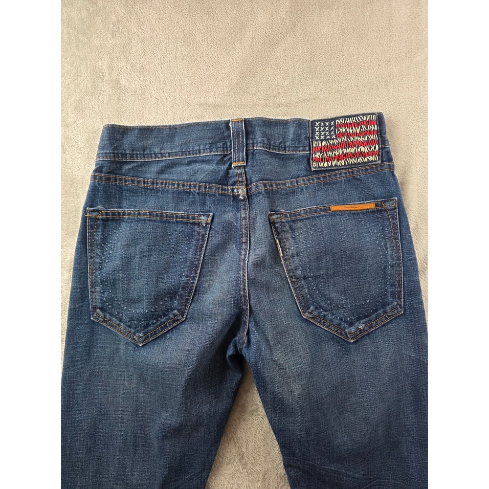 True Religion Jeans Mens 30 Blue Distressed Straight Leg USA Made Denim